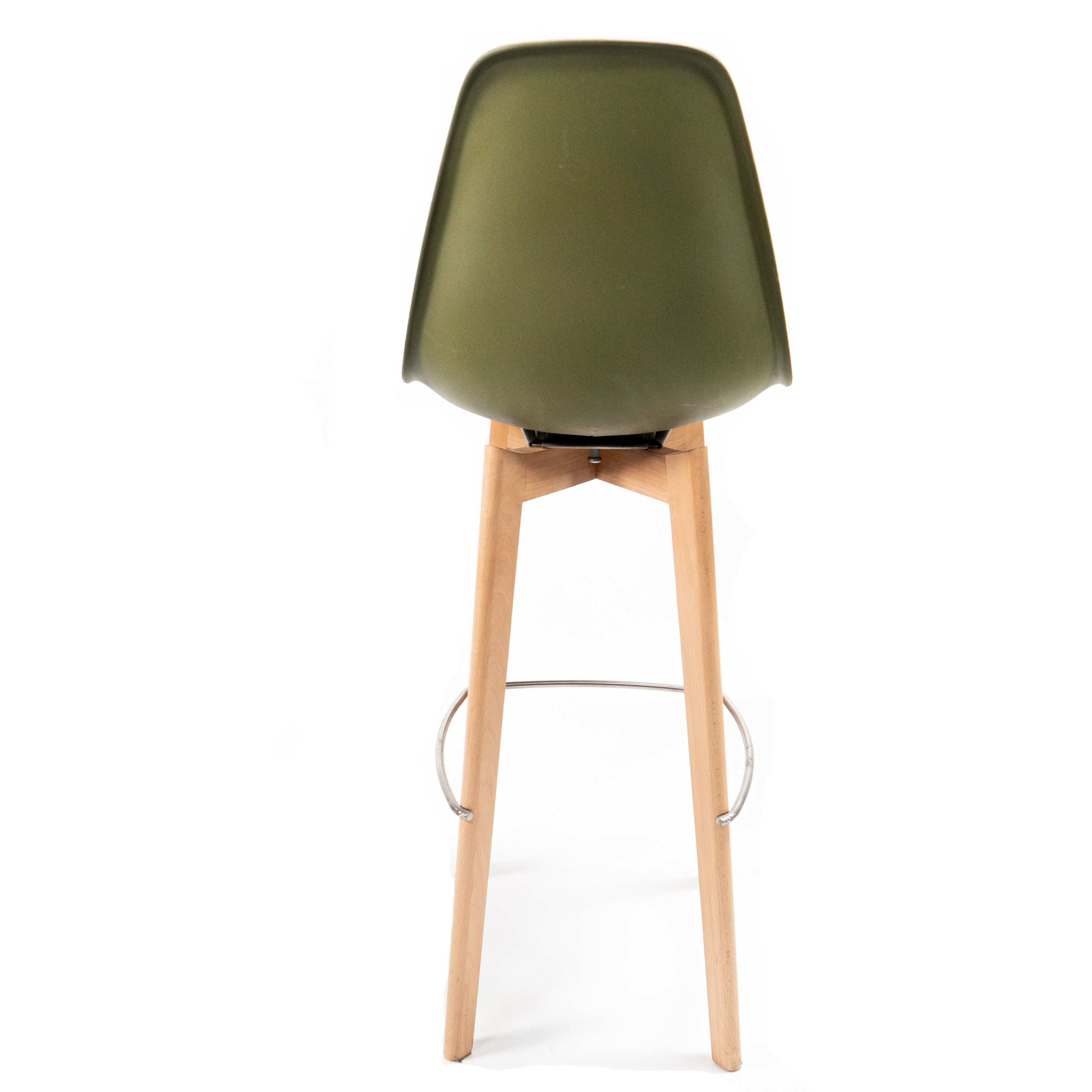 Keeve Stapelbare barkruk groen, berkenhouten frame en kunststof zitting, 53x47x119cm (LxBxH), 506F01SDG