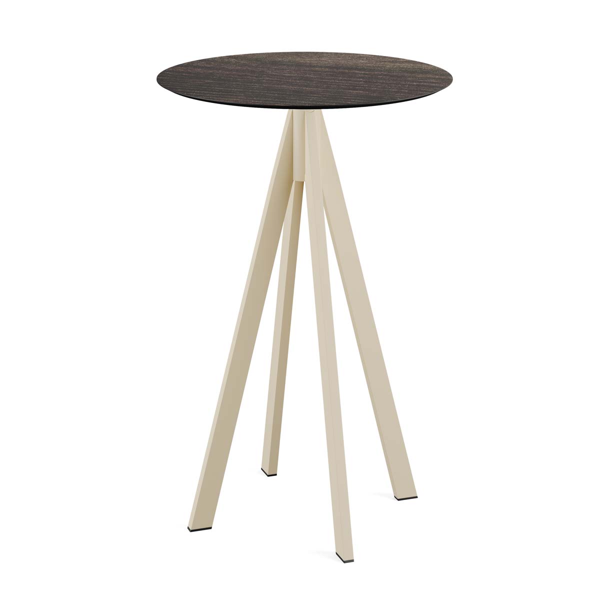 Infinity Statafel zand frame + Riverwashed Wood HPL Ø70 cm