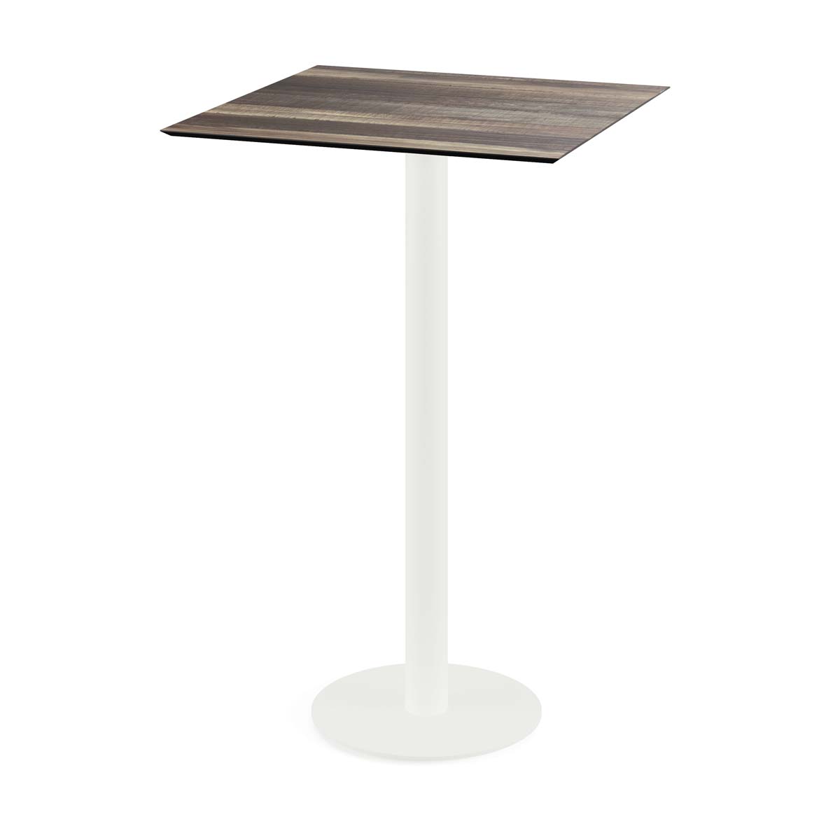 Urban Statafel wit frame + Tropical Wood HPL 70x70 cm