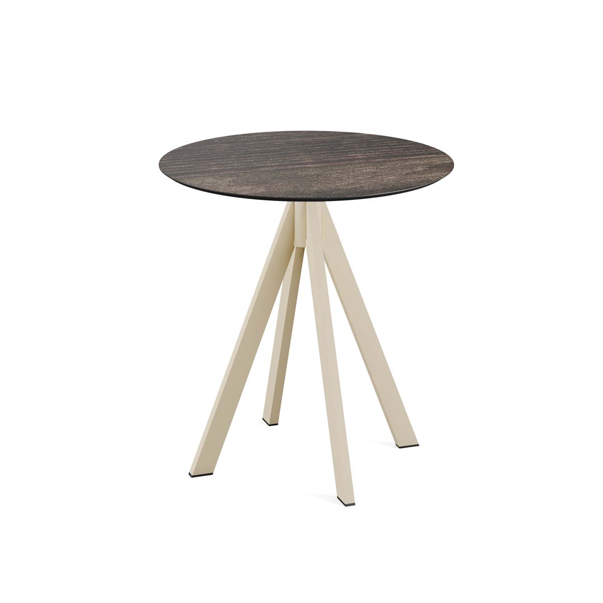 Infinity Terrastafel zand frame + Riverwashed Wood HPL Ø70 cm