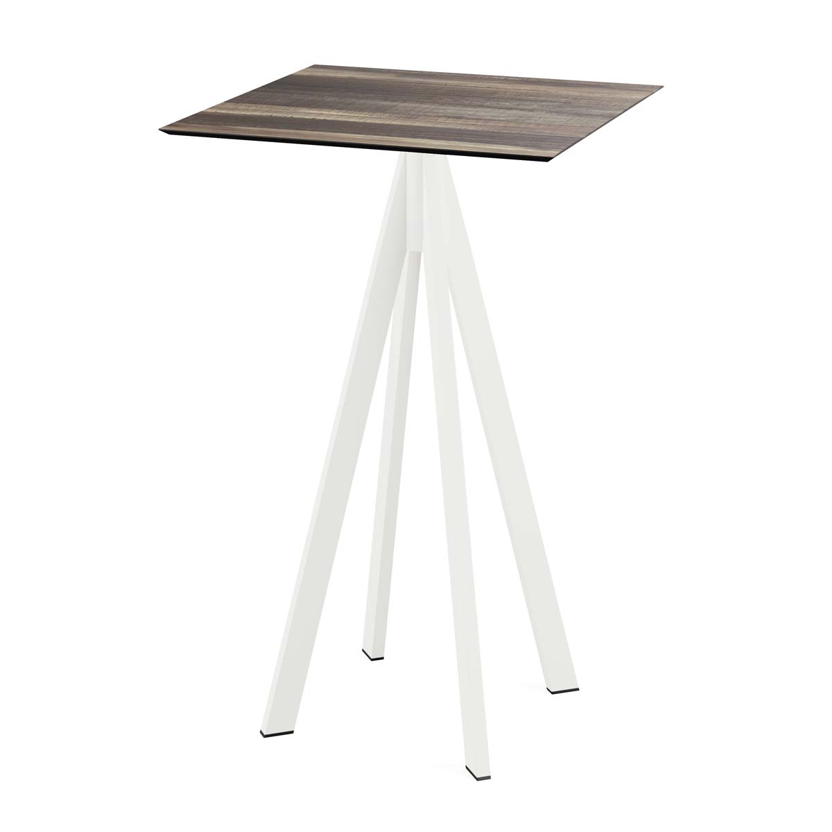Infinity Statafel wit frame + Tropical Wood HPL 70x70 cm