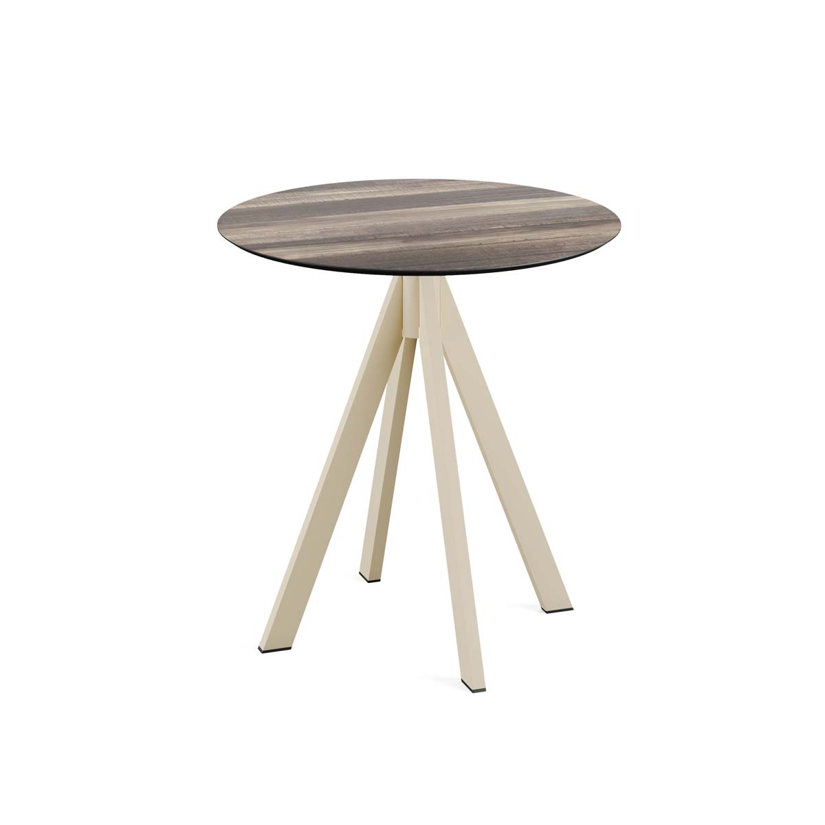 Infinity Terrastafel zand frame + Tropical Wood HPL Ø70 cm