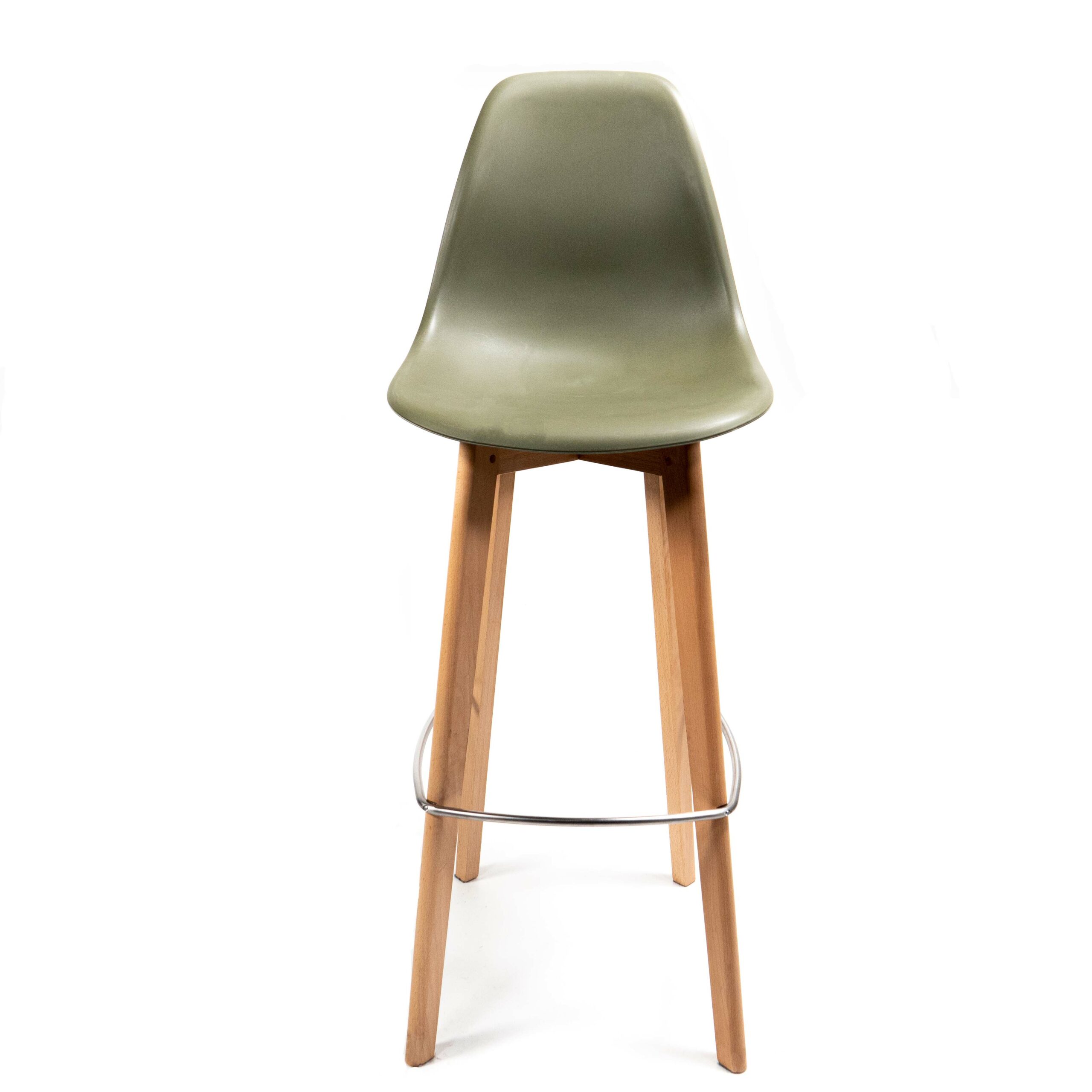Keeve Stapelbare barkruk groen, berkenhouten frame en kunststof zitting, 53x47x119cm (LxBxH), 506F01SDG