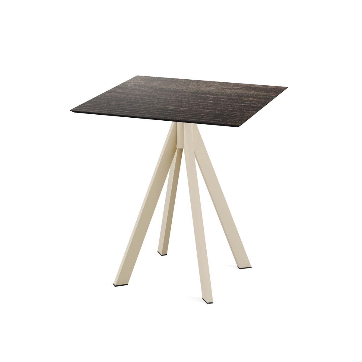Infinity Terrastafel zand frame + Riverwashed Wood HPL 70x70 cm
