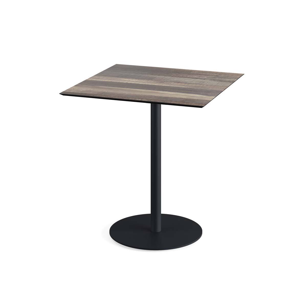 Urban Terrastafel zwart frame + Tropical Wood HPL 70x70 cm