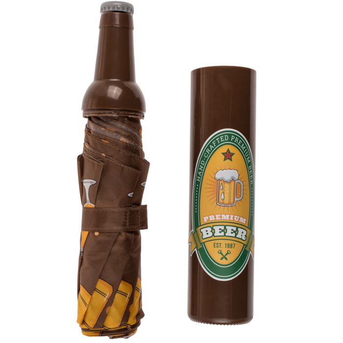 Opvouwbare paraplu - Bierfles - Zakformaat