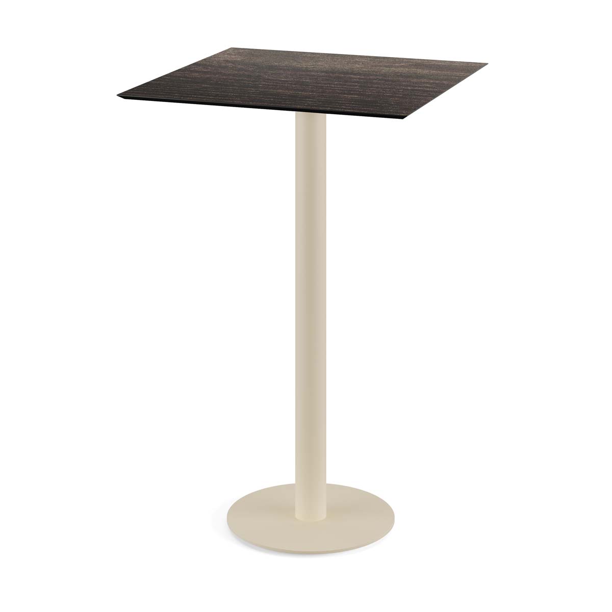 Urban Statafel zand frame + Riverwashed Wood HPL 70x70 cm